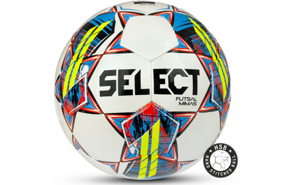 Мяч футзальный Select Futsal Mimas 1053460005, р.4, BASIC, 32 пан, гл.ПУ, руч.сш, бел-сине-красный 600_380