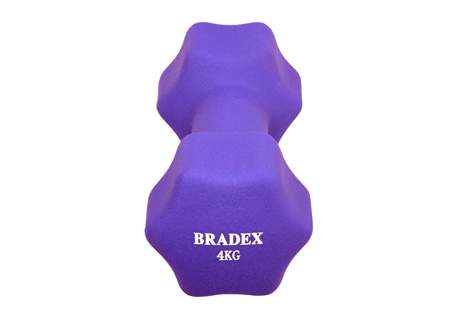 Набор гантелей неопреновых по 4 кг, фиолетовые, 2 шт. Bradex SF 0867 1800_1200