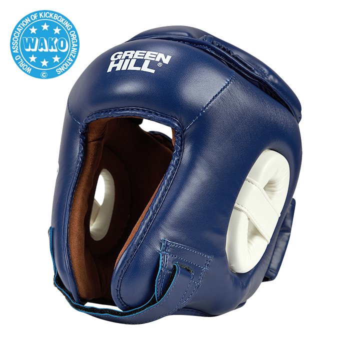 Кикбоксерский шлем Green Hill Win HGW-9033w WAKO Approved, синий 700_700