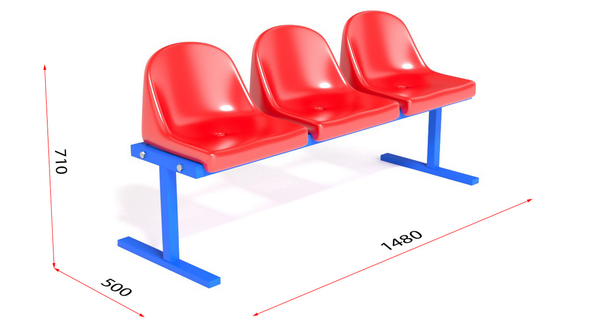 Трибуна однорядная на 3 места Glav 20.0013 1200_675